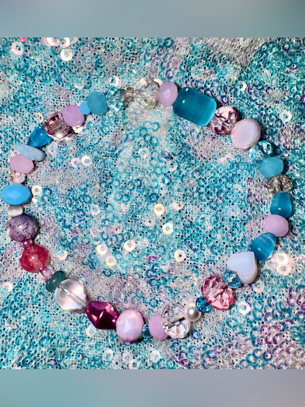 Pastel Multicolor Beaded Stretch Bracelet - Brand